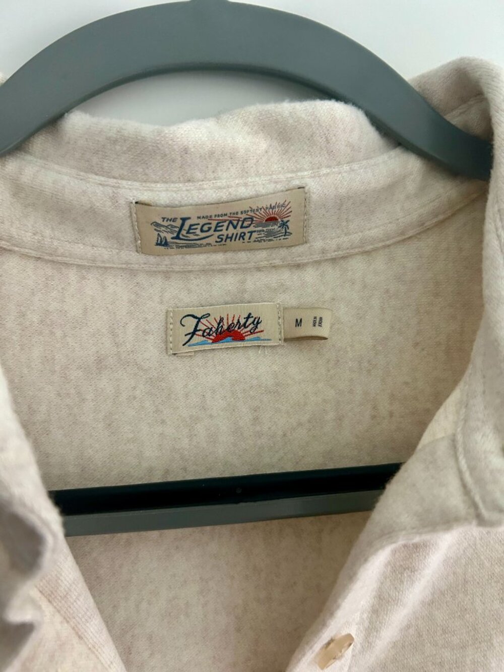 Faherty Legend™ Sweater Shirt - Light Oatmeal Twill - Picture 3 of 4